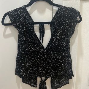 William B polka dot backless blouse - size small